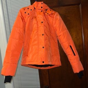 Orange ski jacket